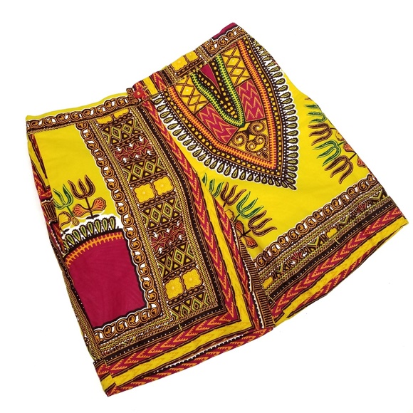 african print high waisted shorts